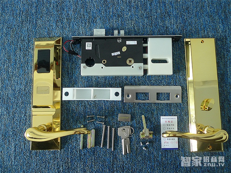施肯洛克唯系列指纹锁/密码锁、滑盖、24K金、锌合金面板S-1588K24K