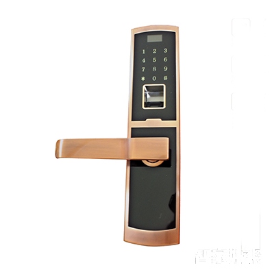 众和物联直板智能指纹锁密码锁刷卡锁锌合金材质红古铜ZH-619主图