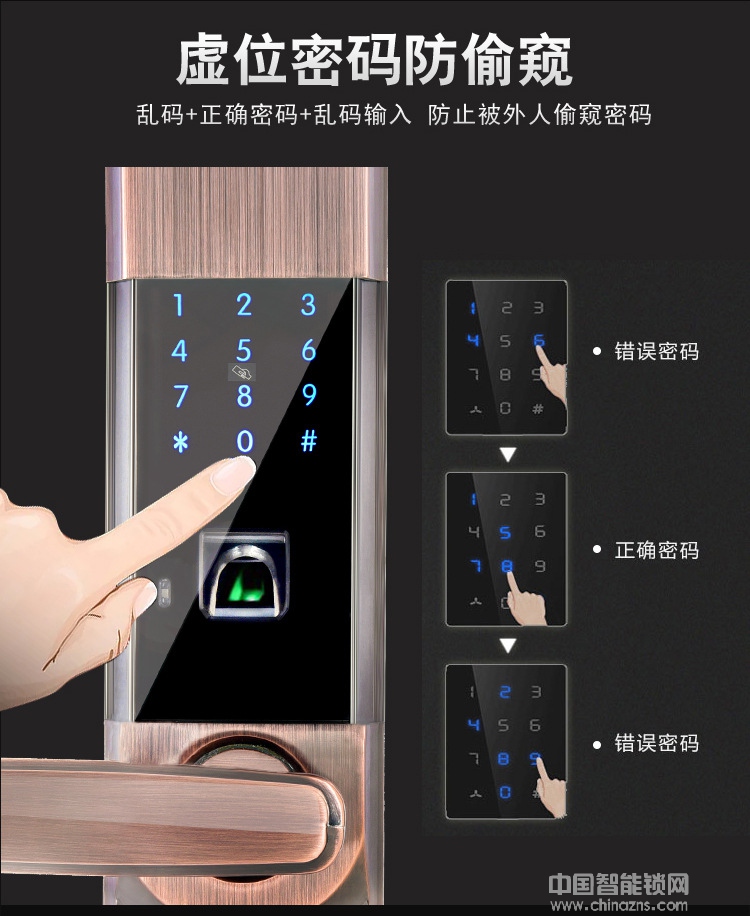 家用滑盖智能门锁 远程电子密码锁