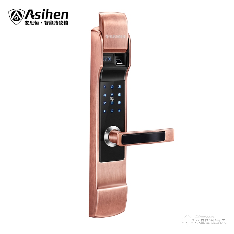 安思恒指纹锁家用防盗门智能锁电子锁密码锁小滑盖门锁