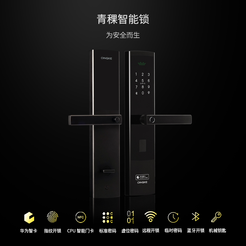 青稞智能锁 E5H家用华为智卡版密码防盗门电子门锁
