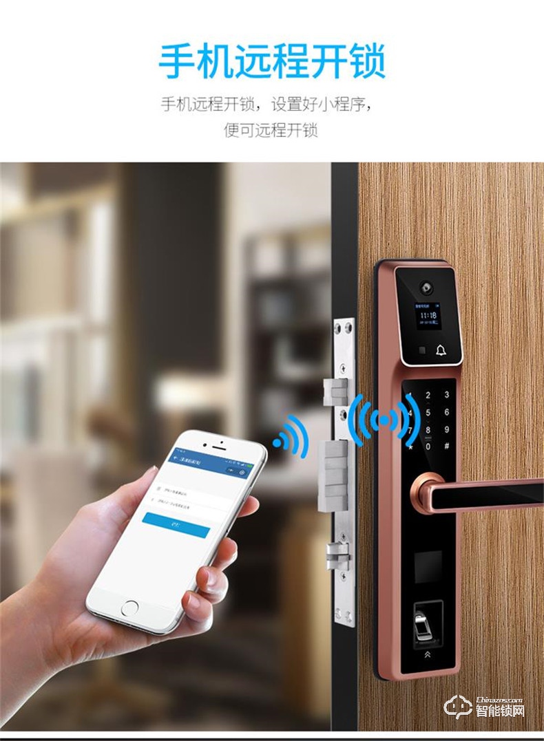 朗菲智能锁 家用防盗门监控摄像头电子锁.jpg