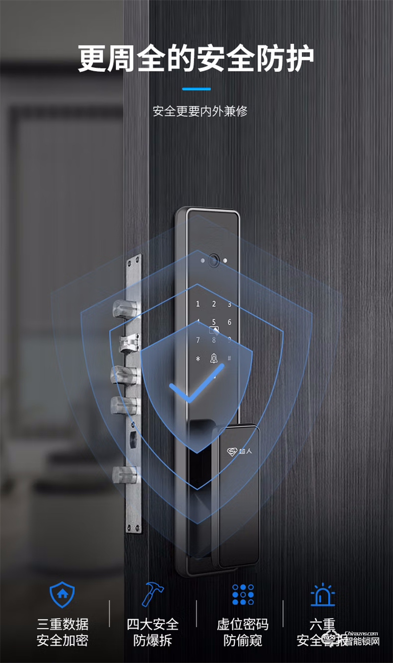 超人智能锁Q5R 家用防盗门电子锁
